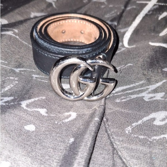 Gucci Other - KIDS Gucci Black Leather Belt with Silver GG Logo